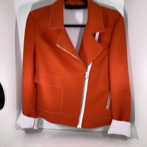 L.A.M.B. Orange moto jacket Size 4 nwot orig $599
